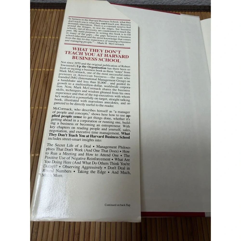 What They Don't Teach You at Harvard Business School by Mark H. McCormack (1984